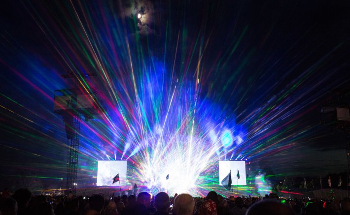  Lasers being used during Queen & Adam Lambert's set at the Isle of Wight Festival 